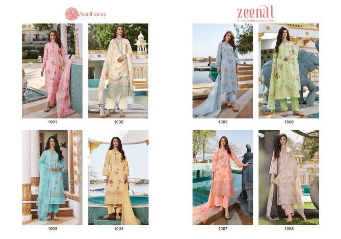 Zeenat By Sadhana Lawn Cotton Digital Printed Dress Material WHolesale Price In Surat